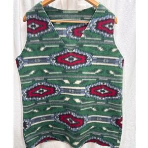 Vintage Handmade Western Pullover V-Neck Vest Top Shirt No Size Men's Medium ?